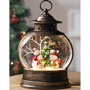 12 Inch Christmas Snow Globe Lantern Lighted Musical Christmas Decorations